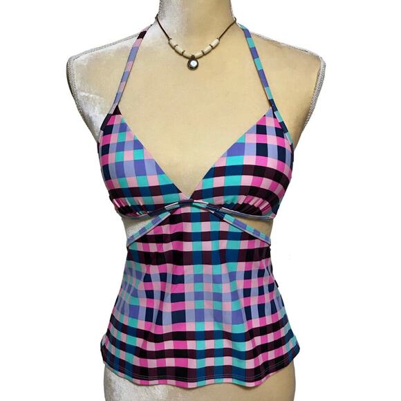Hula Honey NWT Gingham Halter Tankini Women XS - Picture 1 of 10
